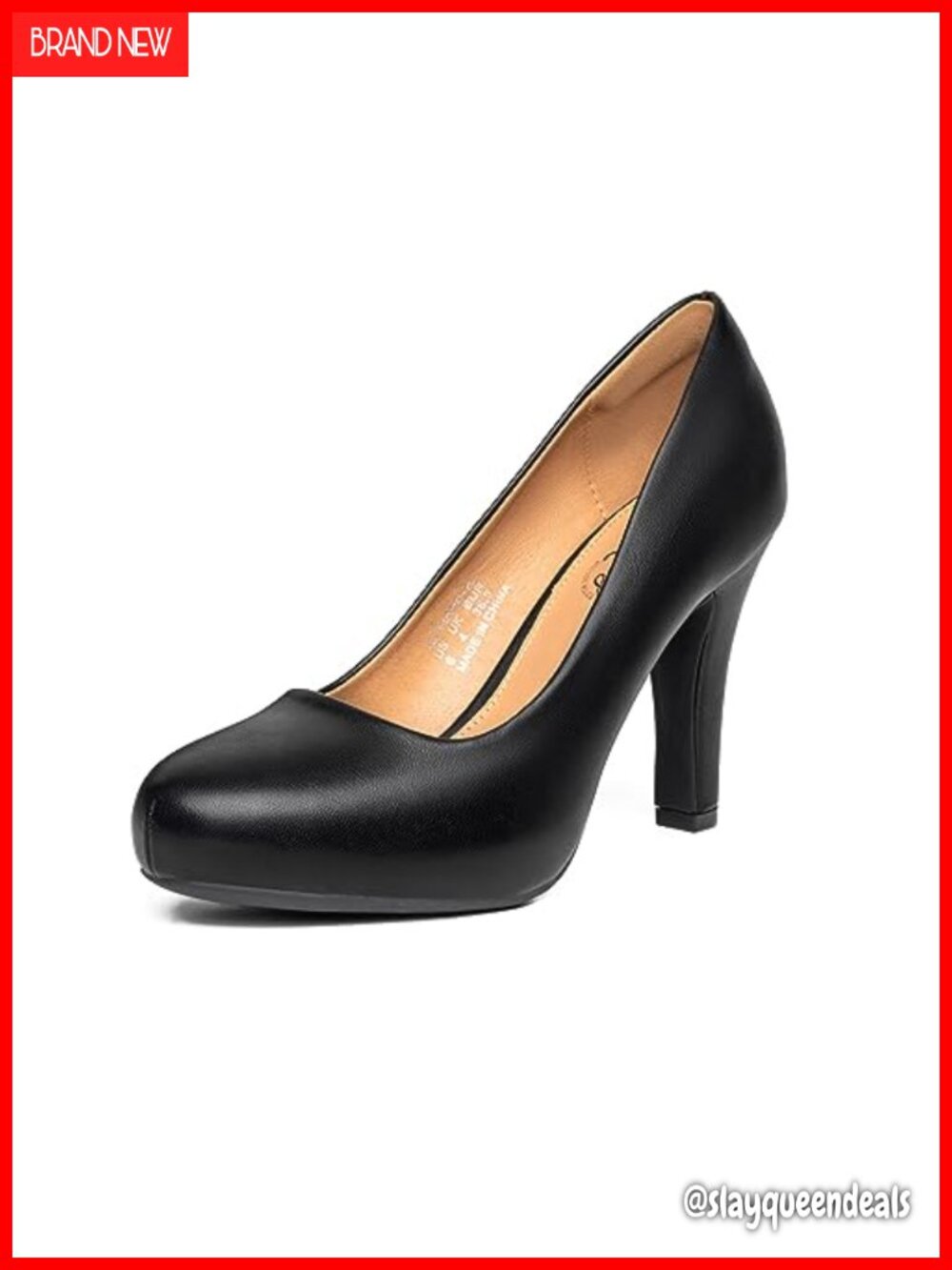 Chunky Platform Round Toe Pumps 3.2 Inch Heels for Women Slip On